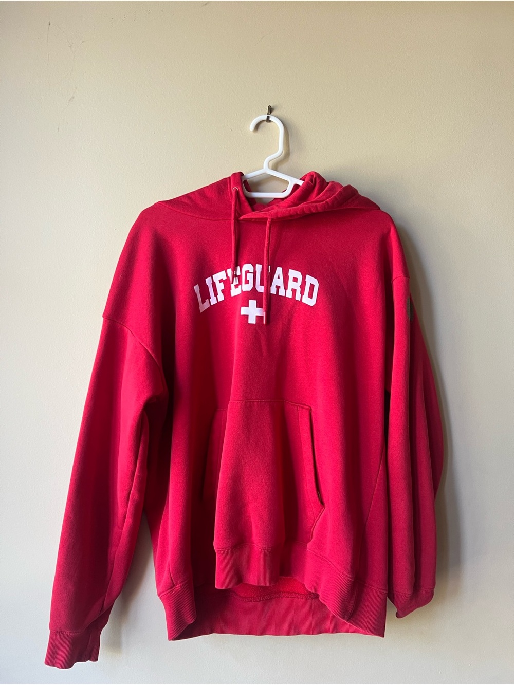 Red 'LIFEGUARD' Graphic Hoodie